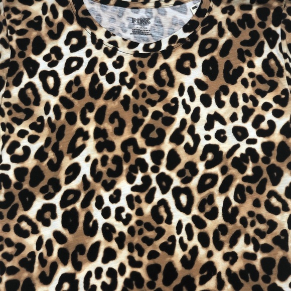 NWT Pink Cheetah Print Crew Tee Shirt - Picture 4 of 5